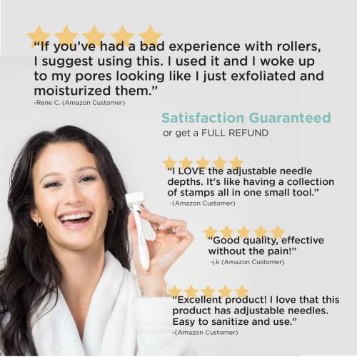 MonetBeauty-Adjustable-Microneedle-Derma-Stamp-025mm-3mm-140-Professional-Grade-Needles-Derma-Pen-for-Acne-Scars-and-Stretch-Marks-Effectively-Remove-Fine-Lines-and-Wrinkles