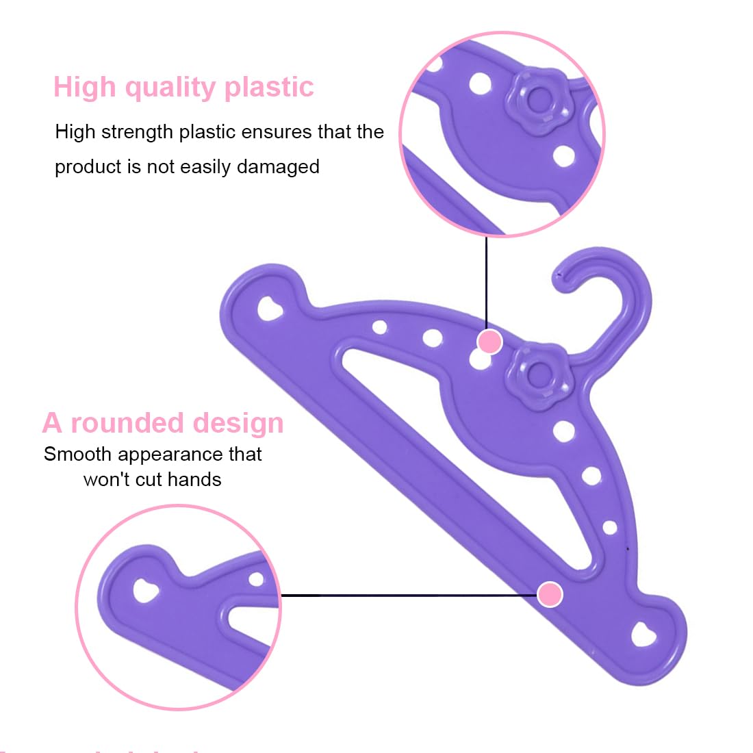 Appendiabiti per Bambole Accessori Appendini Grucce alla Moda per 11.5 Pollici 28-30 CM Bambola, 10 pezzo
