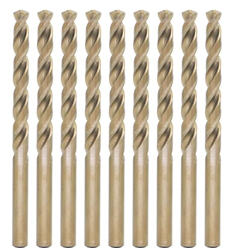 Metric Cobalt Drill Bits 6.8mm 10PCS, M35 high Speed Steel, high Hardness Straight Shank Drill, Mechanical or Hand Drill for Drilling, Suitable for Stainless Steel, Iron, Copper and Aluminum.