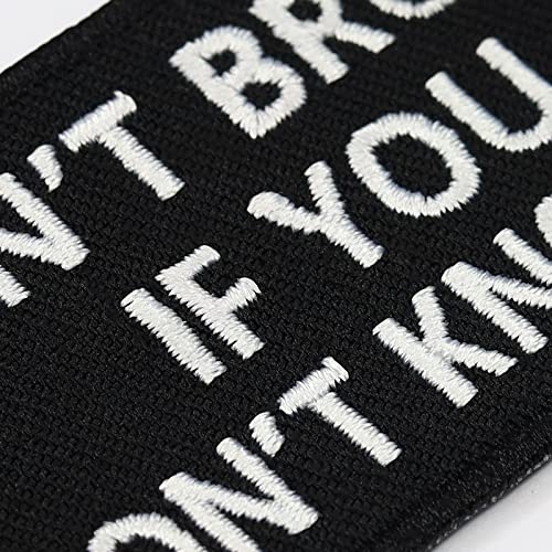 Funny Iron-On Patch "Don't Bro Me If You Don't Know Me" Patches For All Fabrics And Leather | Quote Sticker To Iron On For Clothing And Backpacks | Biker Fabric Applique | 2.95X1.57 In #TOP5