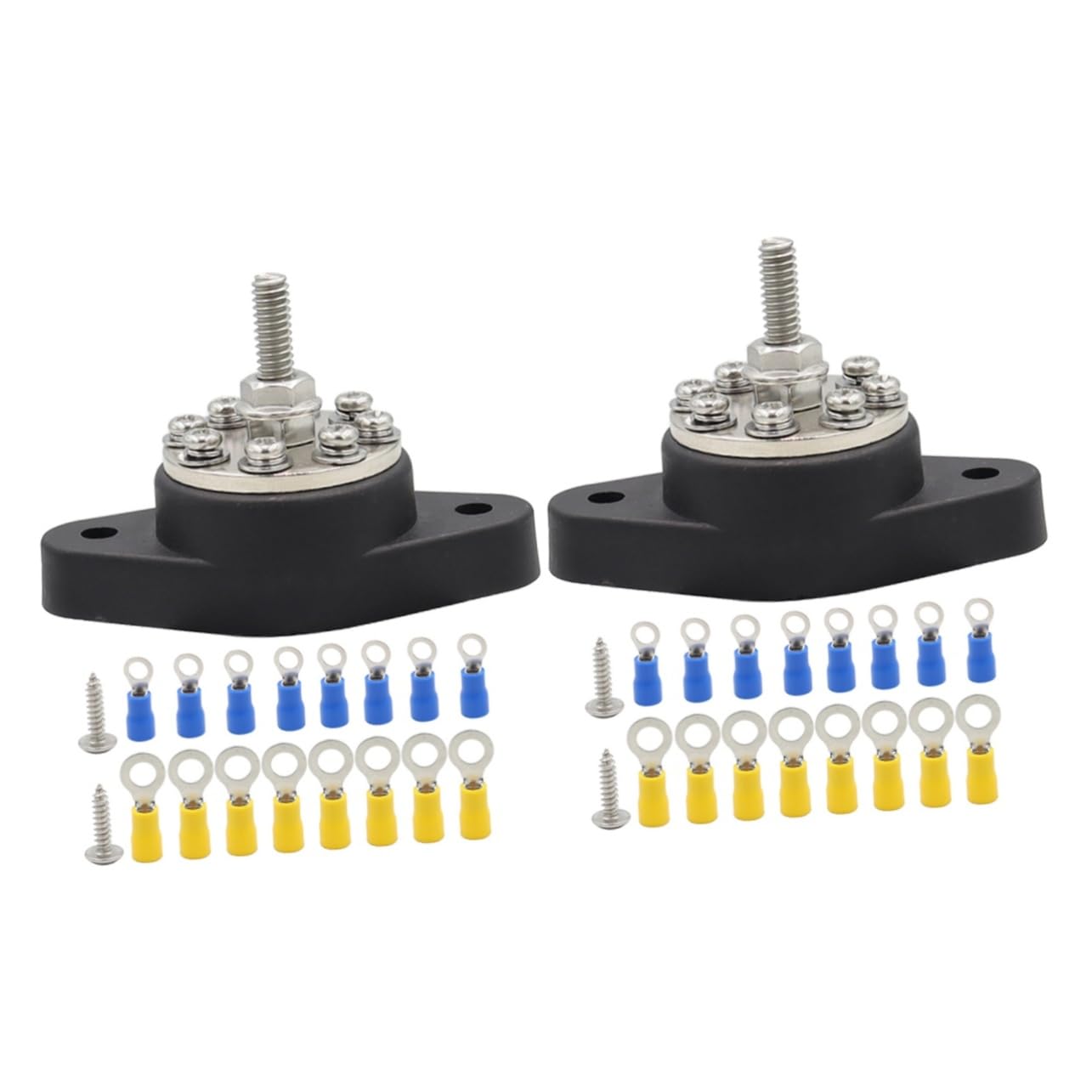 HEMOTON 2 Set Di Distribuzione Dell'Alimentazione A 8 Vie Blocco Di Distribuzione Della Batteria Morsettiera Per Batteria Auto Barra Collettrice Morsettiera Per Rimorchio Morsettiera In