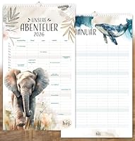 HEJ.CREATION Familienplaner 2026 mit 5 Spalten. Premium Wandkalender für Familien (2026)