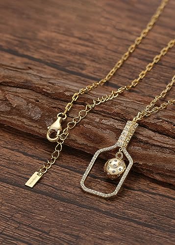 14K Gold Picklebelle The Volley Plus Crystals Charm Necklace in 925 Sterling Silver, Sterling Silver, Cubic Zirconia4