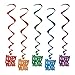 Beistle 80772-ASST Assorted Color Happy New Year Whirls, 33-Inch, 5 Per Package