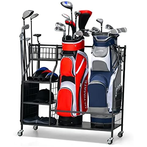 COSTWAY Extra Large Golf Clubs Bag Stand Cover