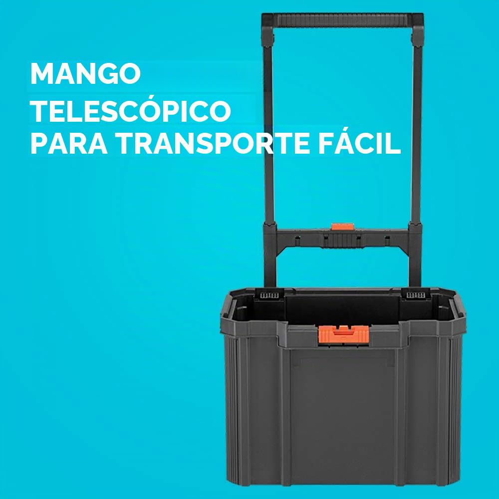 beyond Sistema de almacenamiento apilable BLACK+DECKER BLACK+DECKER BDST60500APB - Juego de 3 piezas (caja de herramientas pequeña, profunda y bolsa rodante)
