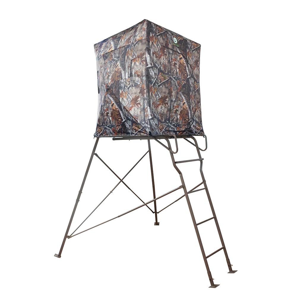 VENATIC 6' Tripod Hunting Tower Blind, 2-Man Stand Elevated with 4' x 4' Platform for Deer Hunting, Antelope and Elk