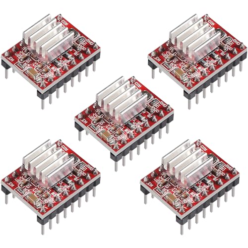 hiBCTR 5 Pieces of A4988 Stepper Motor Driver Modules with Heat Sinks,...