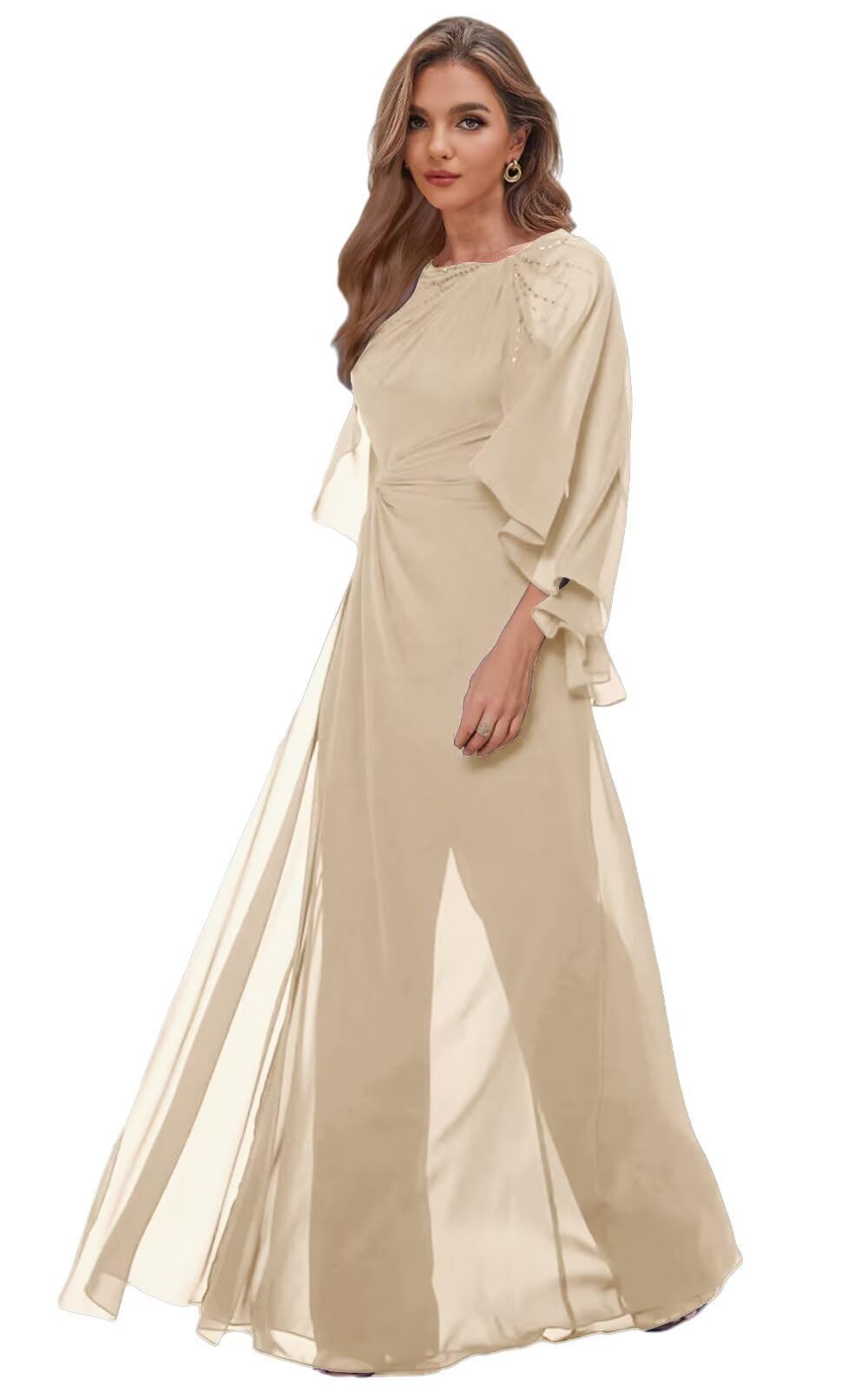 Chiffon Jumpsuits Mother of The Bride Pant Suits for Women Dressy - Sequin Long Formal Wedding Guest Outfits
