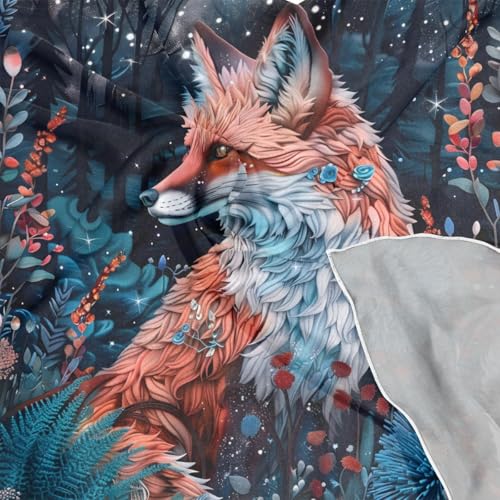 Women's Square Silk Hair Scarves and Wraps Headscarf Beautiful Fox Head Neck Scarf Bandana 24inch4