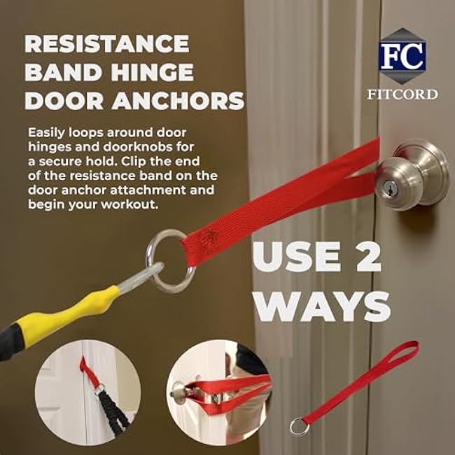 American Made Resistance Band Home Gym Starter Set - 2 Compact Stackable Resistnace Bands for Men and Women, Travel Friendly-by FitCord - (12 lbs/ 25 lbs)