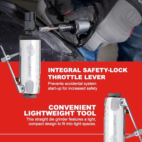 Image of Ingersoll Rand 307B 1 /4 inch Air Die Grinder, Straight, 28,000 RPM, 0.25 HP, Ball Bearing Construction, Safety Lock, Aluminum Housing, Lightweight Power Tool