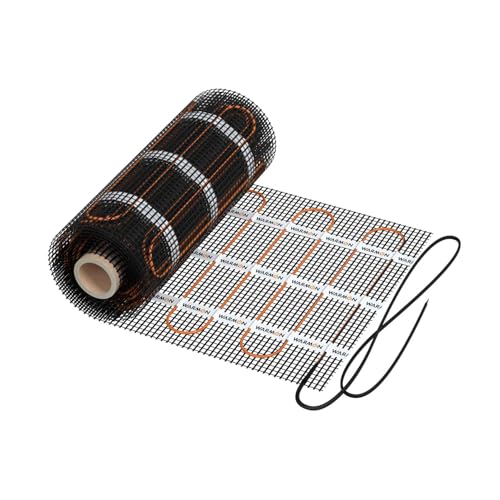 WARMON Chauffage au sol : tapis chauffant à deux fils WARMON Classic Light 100 W/m² pour carrelage, câble chauffant à résistance fixe avec tissu de support, dimensions du tapis : 6 m²