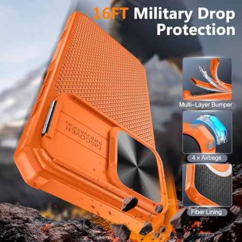 Image of for 18 Pro Max Case with Slide Camera Cover, Fit for Magsafe Orange