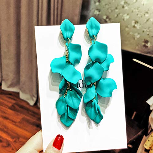 Image of Acrylic Rose Petal Drop Dangle Earrings Bohemian Resin Square /Oval /Hoop /Flower /Heart Statement Earrings for Women Gifts