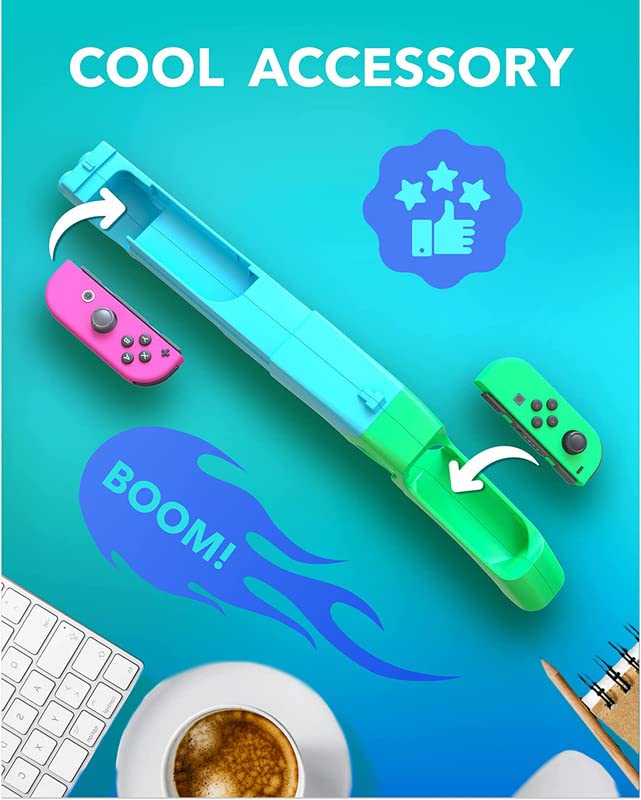 Miniatura 5 de Skywin Gun Controller for N-Switch JoyCons - Compatible with Nintendo Switch Gun Shooting Games (Green)