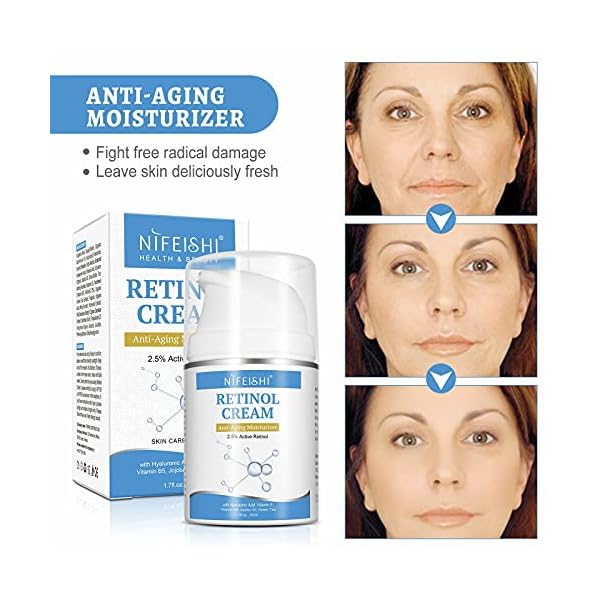 Retinol Cream Anti Aging Face Moisturizer, Advanced Wrinkle Cream for Face-Day and Night Moisturizing Cream for Women, Anti Wrinkle Cream with 2.5% Retinol and Hyaluronic Acid, 1.7oz