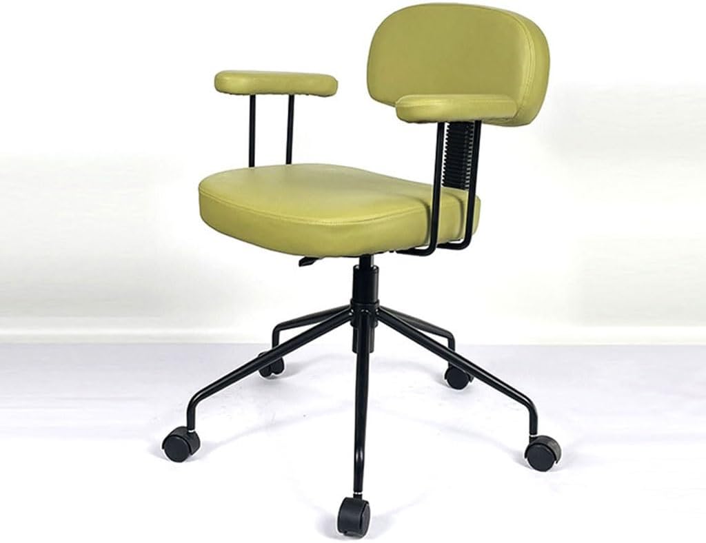 Office Chair Cowhide Computer Makeup Backrest Bench Furniture Rotatable