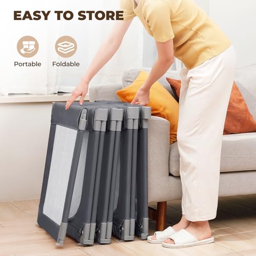 Image of Dripex Baby Playpen, 71 inchx69 inch Extra Large Play Pen for Babie, Grey | Foldable, Variable Shape, 8 Removable & Assemblable Panels, Breathable Visible Mesh, Indoor /Outdoor Use