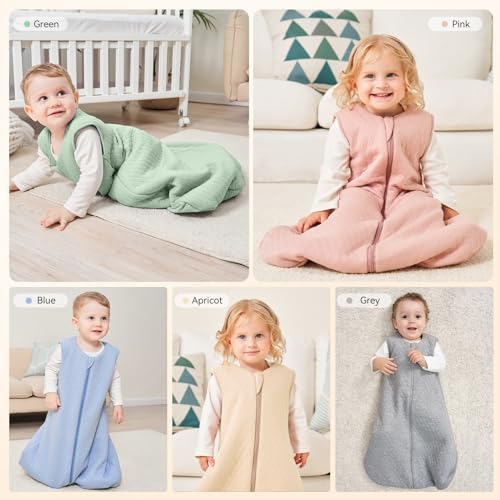 Image of Yoofoss Baby Sleep Sack 6-12 Months TOG 2.5 Winter Baby Wearable Blanket, 100% Organic Cotton Infant Sleeping Sack 2-Way Zipper Warm Quilted Sleep Sack