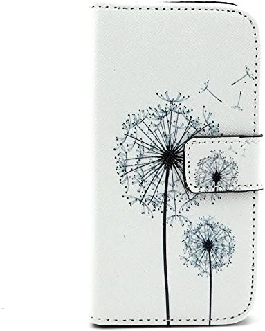 For LG Optimus L90,Joy Chen White Dandelions PU Leather Skin Magnetic Flip Slot Card Holder Stand Wallet Soft Protective Case Cover for LG Optimus L90 / D415 / D405 A9+ Screen protector + 24K Radiation Paste