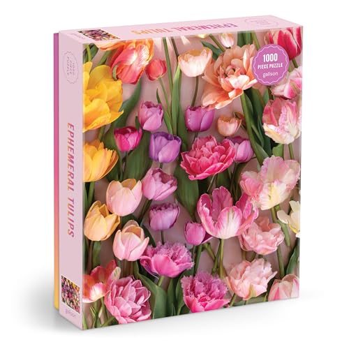 Galison - Rompecabezas de 1000 Piezas Tulipanes Efímeros, Fotografía de Christine Chitnis, Floral, Primavera, Jardín miniatura 1