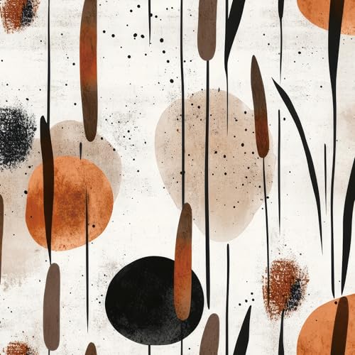 Livelynine 17.5x591 Brown Abstract Boho Peel and Stick Wallpaper Modern