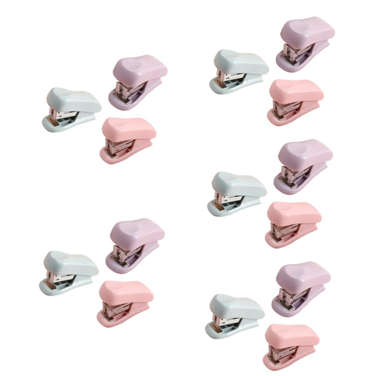 Angoily 5 Set Mini Cucitrice Portatile Cucitrice Mano Compatta Per Ufficio Scuola Per Raccogliere Documenti Fucsia Viola 3 Pezzi * 5