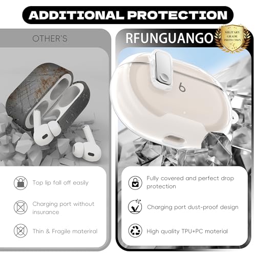 Coque Beats Studio Buds Plus transparente avec mousqueton pour le sport