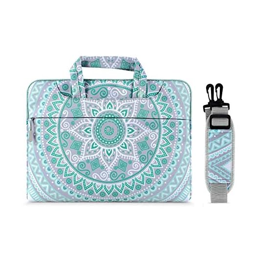 MOSISO Funda Protectora Compatible con MacBook Pro 14 2021 M1 Pro/M1 MAX A2442,Compatible con MacBook Air/Pro Retina,13-13,3 Pulgadas Portátil,Bolsa de Hombro Maletín de Mandala Estilo MO-MDL001
