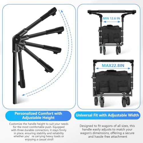 Attachement de wagon réglable multi-angle pour poussette et chariot de transport - 7