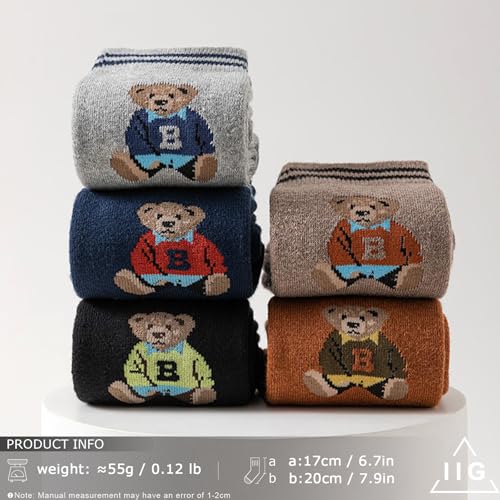Image of IIG 3-5 Pairs Womens Super Thick Warm Winter Crew Socks Cute Fashion Knit Cozy Socks Gifts for Women