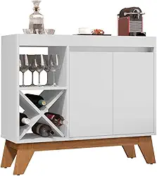 Aparador Buffet Porto Belo 2 Portas Barzinho Com Adega Para Vinho(Branco)