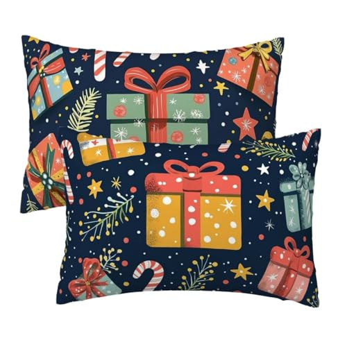 Weihnachtliche Polsterbezüge 19 Kissenbezug 40x70 cm Weihnachten, Sofakissen Bezug 2er Set, Samt...