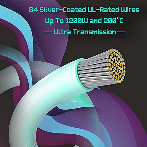 Image of LINKUP - Compatible with NVIDIA RTX3000 Ampere Founders Edition FE GPU┃Teflon High Power PSU Adapter 16AWG Silver Coated UL-Rated Wires w /Comb┃12P to 2 x 8P PCI-e Adapter┃30cm 300mm┃Silver