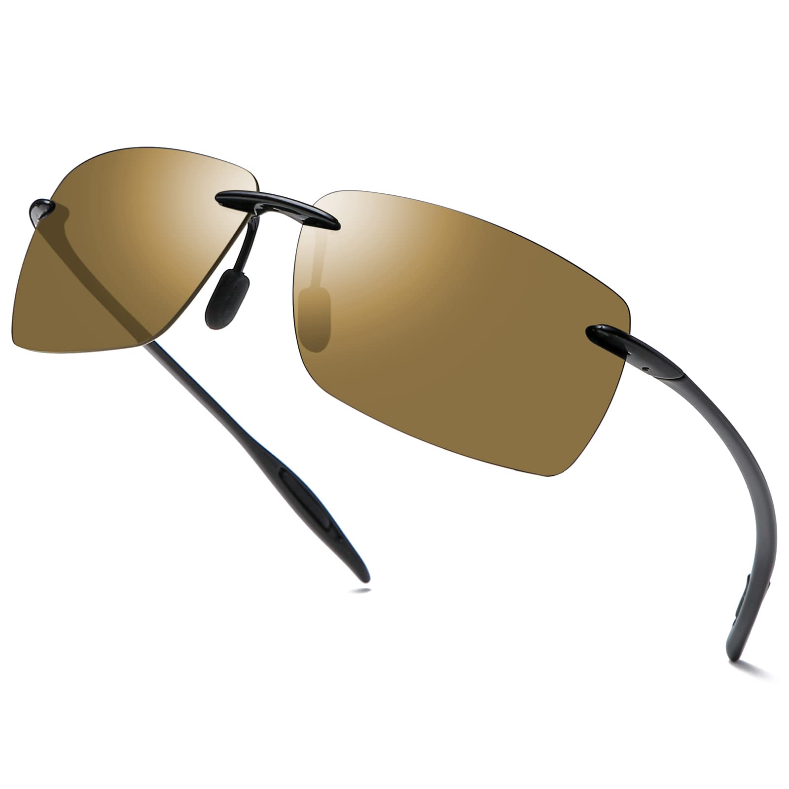 Polarized Sports Sunglasses for Men and Women Driving Cycling Running Fishing Golf 100% UV Protection Rimless Sun Glasses Fashion Unisex Shades Retro Eyeglasses Anti Glare Classic Mirror Lens Eyewear