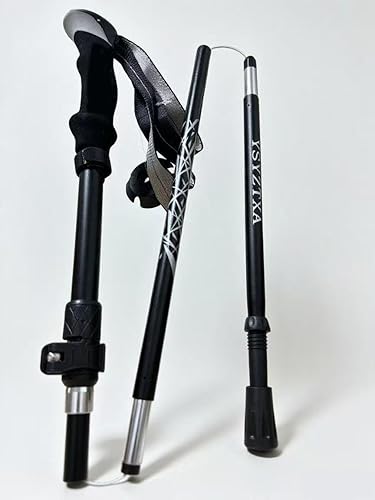 Miniatura 2 de Bastón de senderismo plegable de aluminio ligero, ajustable 7075 para senderismo, viajes y aventuras al aire libre, diseño plegable de bloqueo