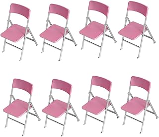 Totority 8 Pçs Cadeira Dobrável Para Casa De Bonecas Miniaturas De Casa Boneca Com Cadeira De Boneca De Cabelo Cadeira Dobrável Para Boneca De 12 Polegadas Cadeira Dobrável Para Casa