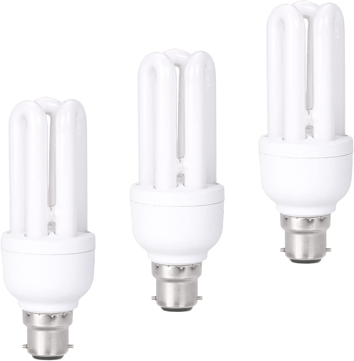 11Ẉatṭ Light Bulbs Bayonet, Daylight Bulbs 6400K, 660 Lumens, BC/ B22/Bayonet Cap, CFL Low Energy Saving Bulbs, 3 Pack