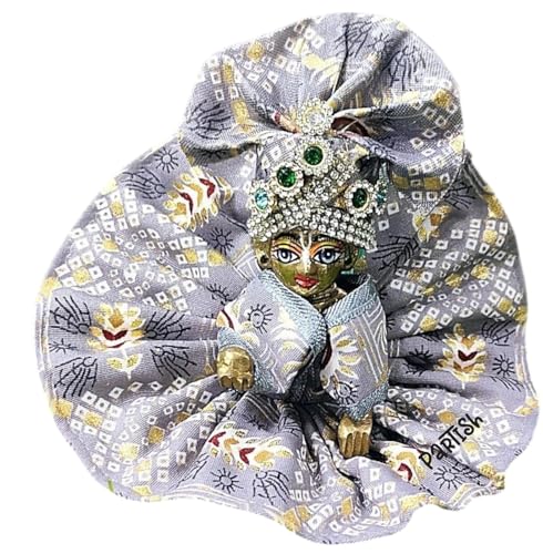 Image of Partish Laddu Gopal Summer Dress with Pagdi (Pack of 4) l Ladoo Gopal Cotton Dress l Kanha Ji Poshak Size 0 1 2 3 4 5 6 (Design E, Size 3)