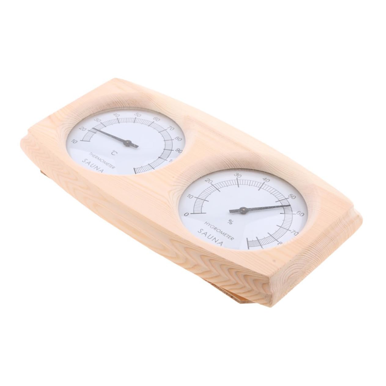 Igrometro Termometro in Legno Beige Quadrante Chiaro | Lettura a Puntatore Facile, Formato Compatto, per Terrario e Ambienti Chiusi