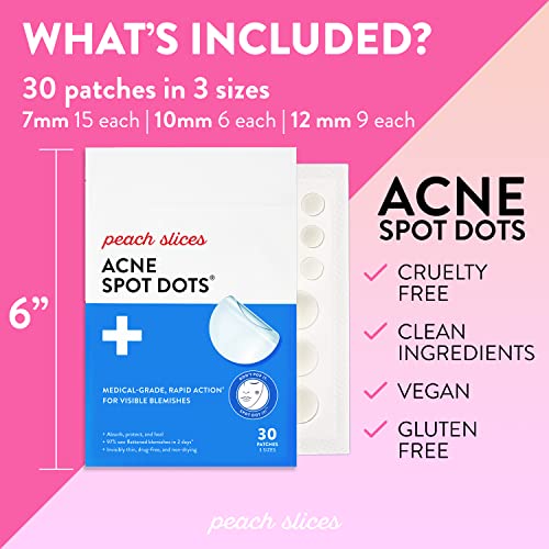 image for Peach Slices | Acne Spot Dots | Hydrocolloid Acne Patches | For Zits, 