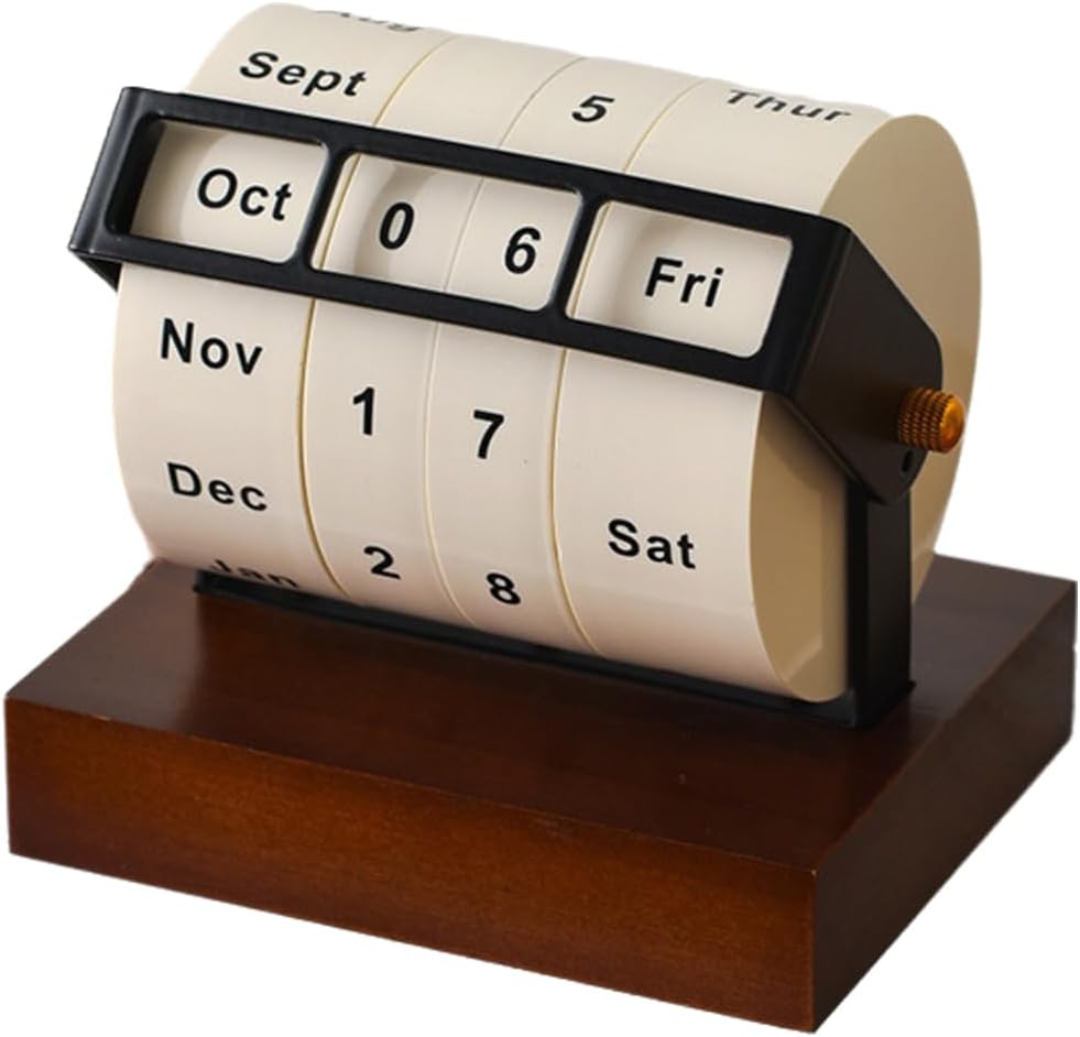 Tazweeq Wheel Perpetual Calendar, Rotating Calendar Desktop Ornament Calendar, Inspirational Perpetual Calendar Countdown
