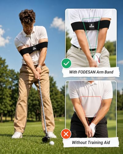 Image of Golf Arm Band Training Aid for Swing Connection, Arm Connection Golf Trainer for Better Tempo, Ball Striking & Consistency, Easy Golf Swing Training Aid for Indoor Practice, Golf Gift for Golfers