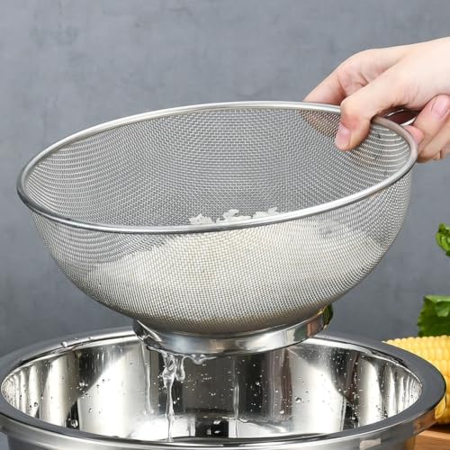 Cesta coladora de acero inoxidable para lavado de arroz verduras y escurridor de cocina 22 cm 4