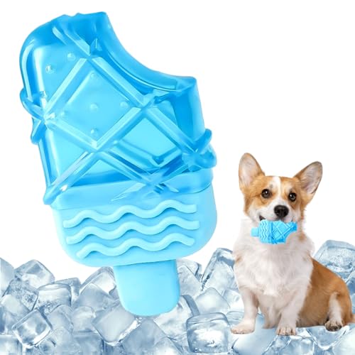 Kühlendes Kauspielzeug, Kühlendes Hundespielzeug, Sommer-Hundespielzeug, Gefrierbares Kauspielzeug Hund, Gefrorenes Hundespielzeug, Hunde Kühlung Spielzeug für Kauen Training Spielen (Eis am Stiel)