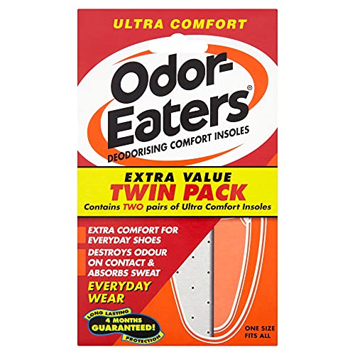 Odor-Eaters Ultra Comfort Odour-Destroying Deodorising Comfort Insoles for Everyday Wear Twin Pack
