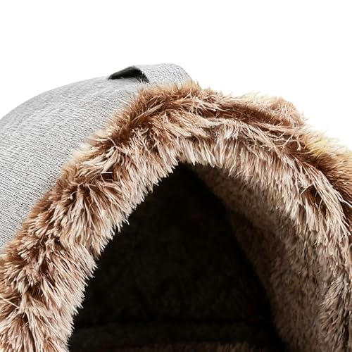 Mppchhn Überdachtes Katzenbett,Warme Beruhigende Winter Haustierbedarf | Kätzchen Bett Höhle Winter Katzenhaus - Für Kätzchen Welpen Kleine Hunde Zum Schlafen Innen Schlafzimmer Wohnzimmer Balkon