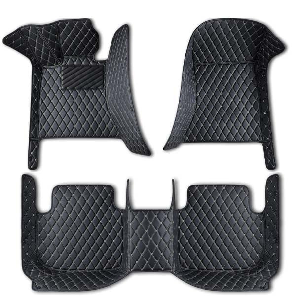 Winca Car Floor 3D Mats Compatible With Hyundai Santa FE 2013-2017 PVC Leather Floor Mat Non-slip Foot Mats Weather Colors Available (Beige)