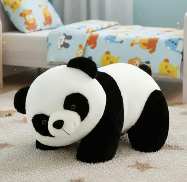 Image of Cute Panda Soft Toy, 40 cm - Large Premium Plush Stuffed Animal for Kids, Boys & Girls | Big Huggable Panda Bear for Birthday & Anniversary Gifting.